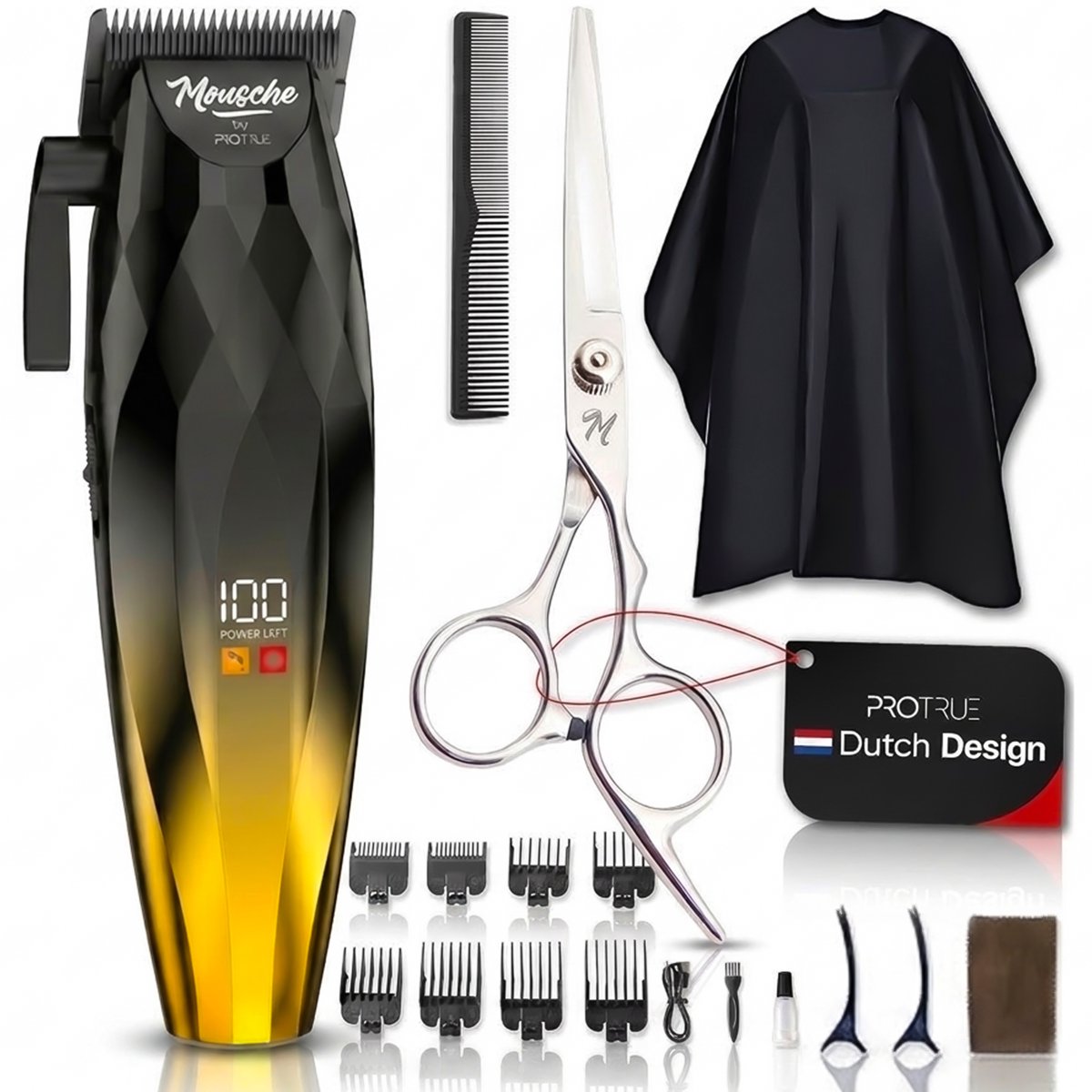 Tondeuse Mannen Hoofdhaar - Kappersset 22 Delig - Haartrimmer Set met Kappersschaar - Trimmer voor Hoofd & Baard