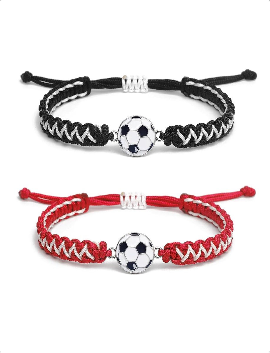 Voetbalarmbanden Set - Verstelbare Vriendschapsarmbanden - Geweven Voetbalarmband - ShopVlot