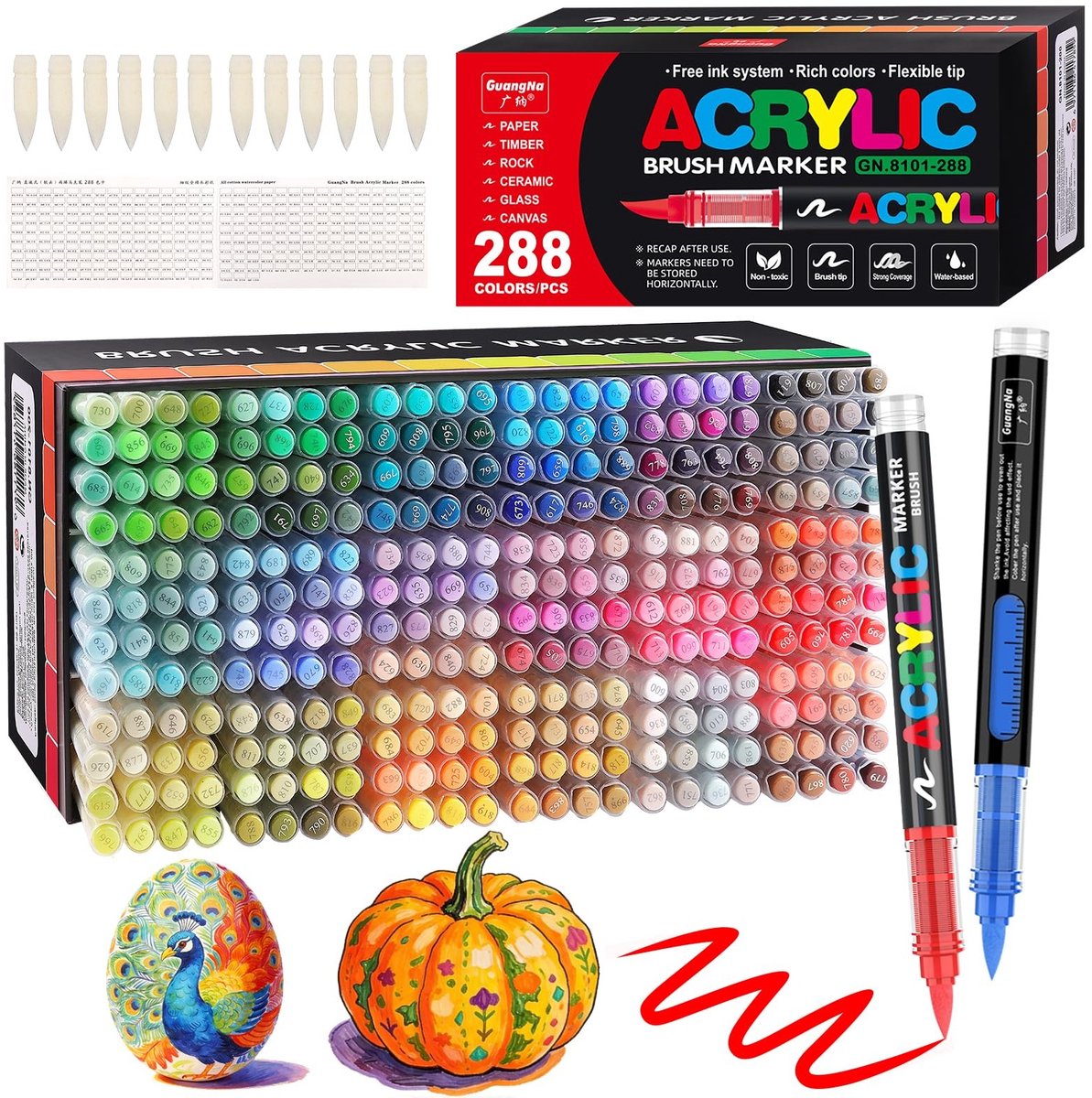 Solidchoice - 288 Kleuren Acrylstiften Set