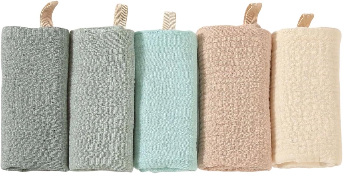 Babylakens set van 4 - 26 x 25 cm - biologisch katoen - extra zacht en ademend - ShopVlot