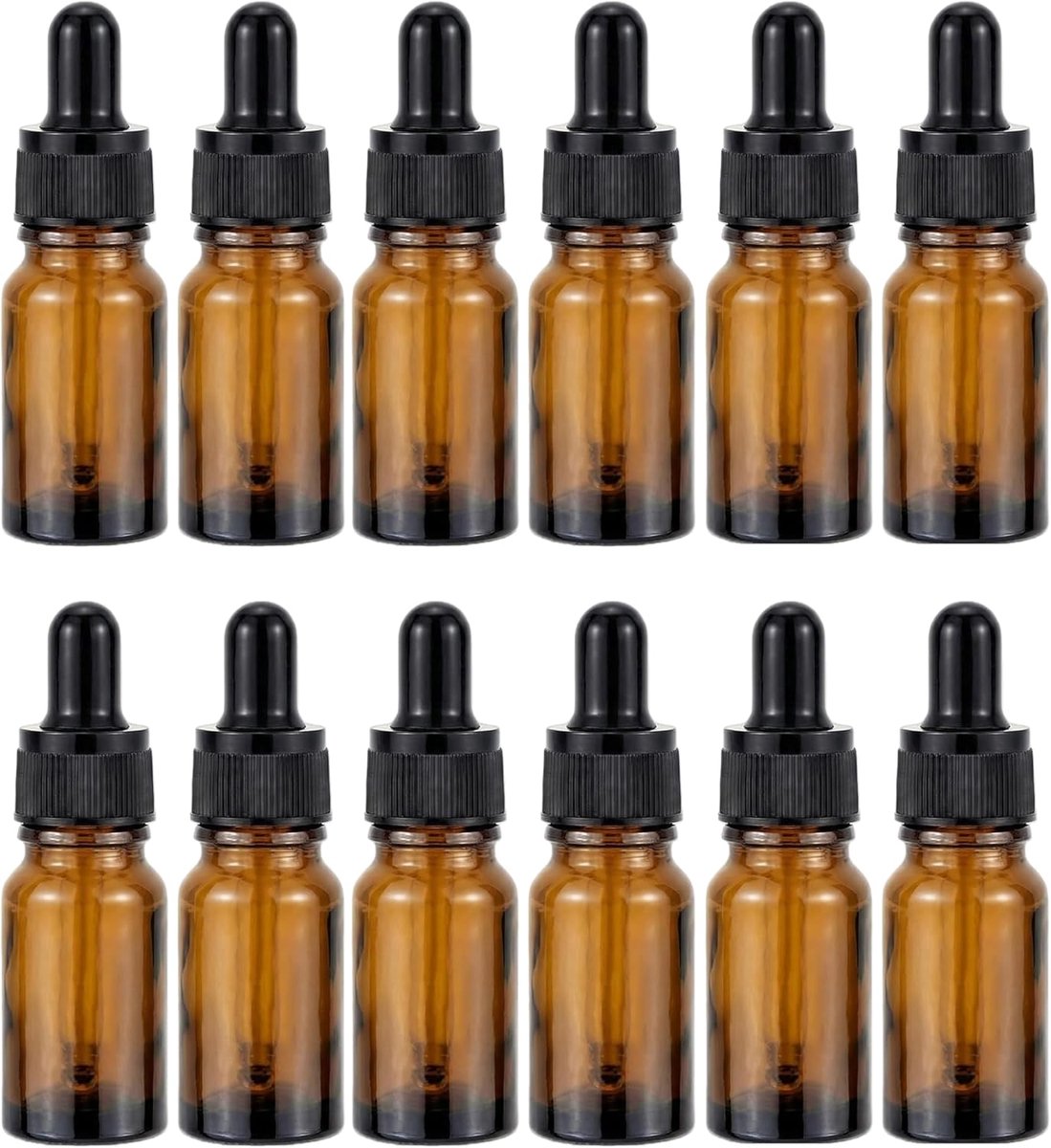 Glazen Druppelflesjes 10ml - Bruin - UV-bescherming - Voor Aromatherapie en Essentiële Olie - ShopVlot