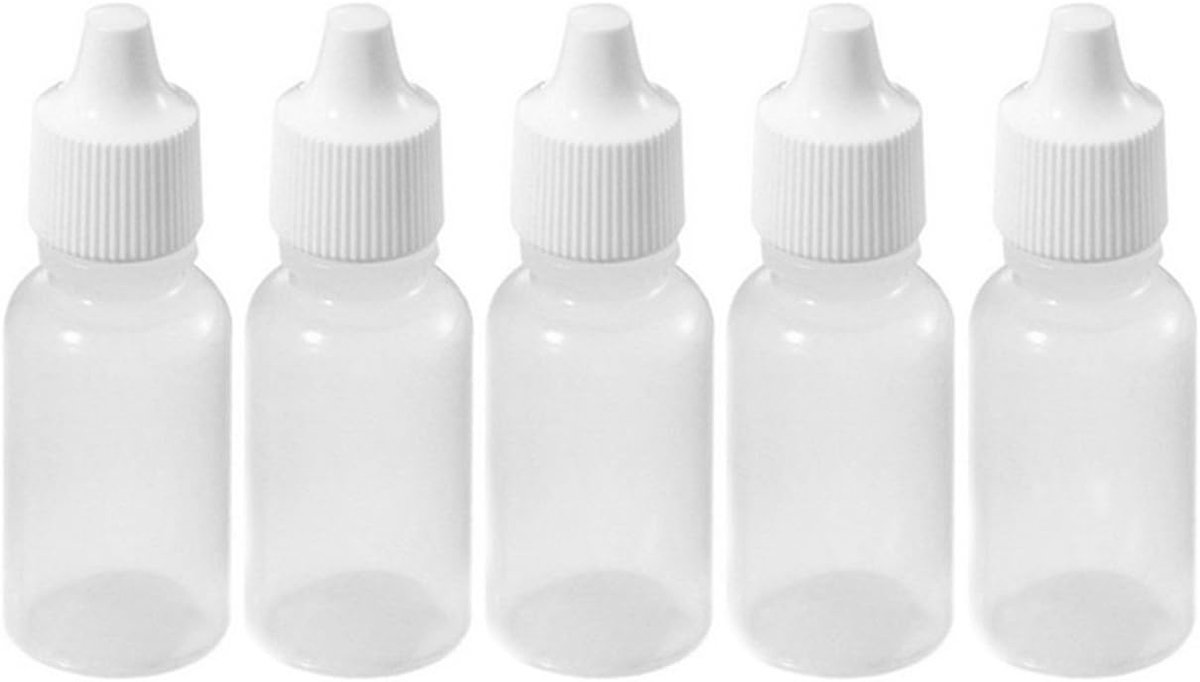 SnelShoppen - 50 Stuks Lege Plastic Flexibele Druppelflessen - Perfect Voor Oogdruppels, Oplosmiddelen, Essences, Verf - PET/LDPE - Ideaal Voor Thuisg