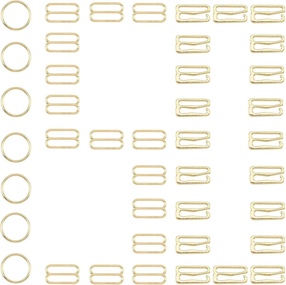 150 Stuks Lingerie Slippers voor Verstelbare Lussen, Haakjes en Slider Ringen - Ondergoed Accessoires (12mm, Zilver)