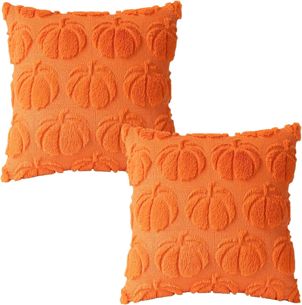 Kussenhoes Halloween 45 x 45 cm - 2 stuks - Pompoen ontwerp - Perfect voor herfstdecoratie - ShopVlot