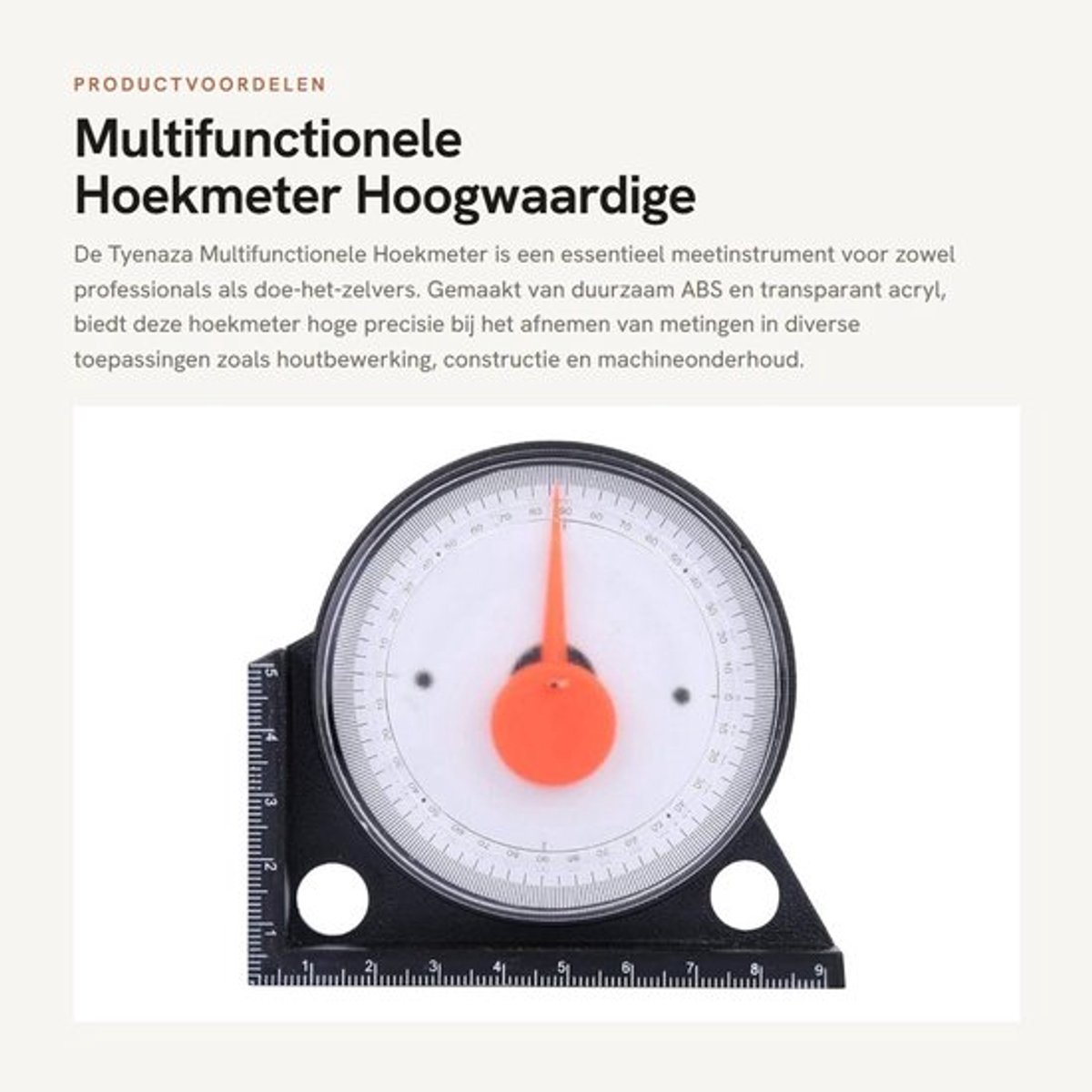 Hellingsmeter - Verstelbaar - Multifunctioneel - Niveau Meter - Precisie Meetinstrument - ABS/Acryl Materiaal