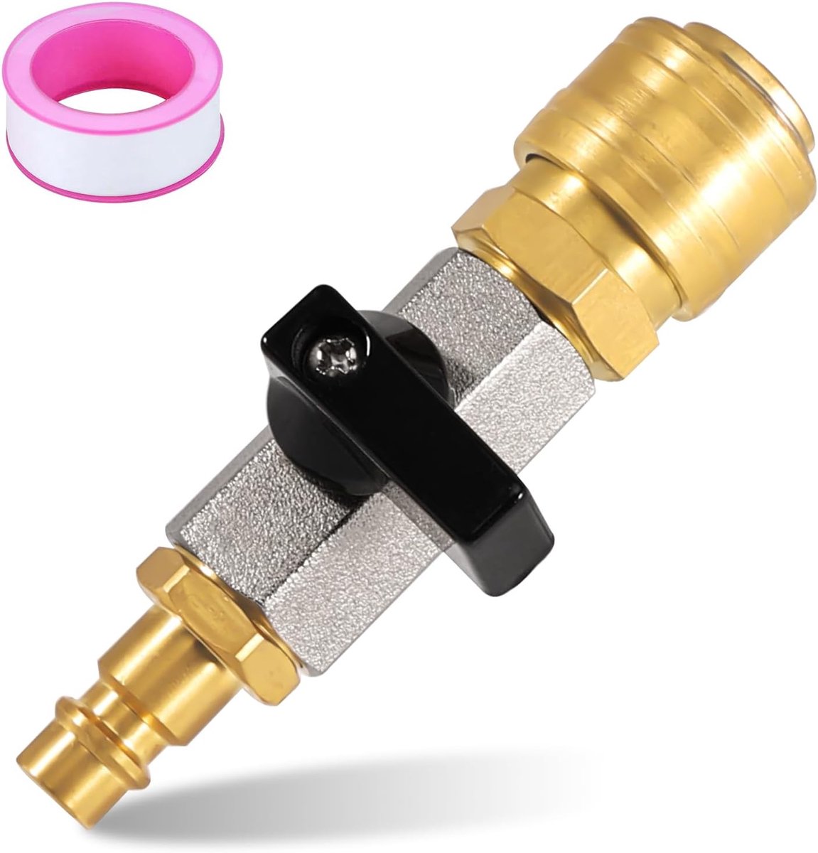 Afsluitventiel 3/8 inch - Messing - Snelsluiting met spout 7.2 NW - Ideaal voor snelle afsluiting van persluchtsystemen - ShopVlot
