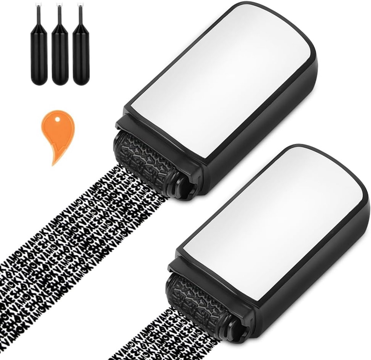 Adresblokkeringsstempel 15mm - Rollestempel voor privacybescherming - Inclusief 3 navullingen - ShopVlot