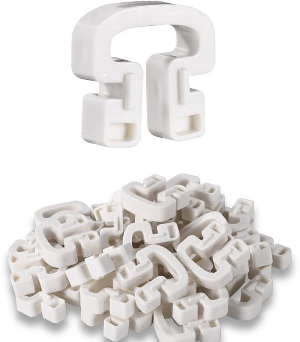 Voetbalnetclips 30 Stuks - Hoefijzervorm - Plastic - Accessoires - Voetbaldoelbinders - Duurzaam - 3,2x3,1x1cm - Doelnetclips