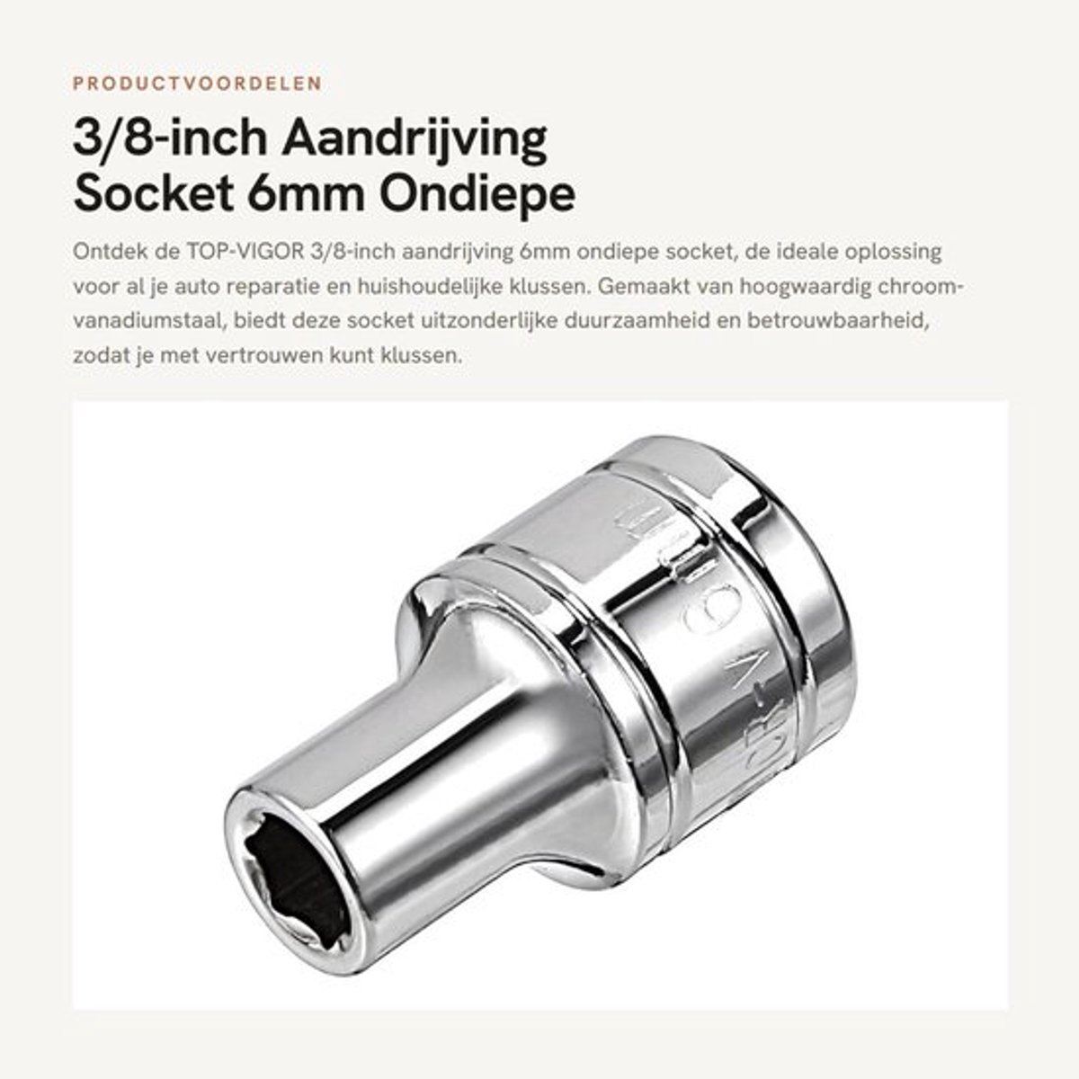 Dopsleutelset 6mm - Chroom-vanadiumstaal - Onderhoud - Auto Reparatie - Duurzaam - Slijtvast en Corrosiebestendig - Steeksleutel