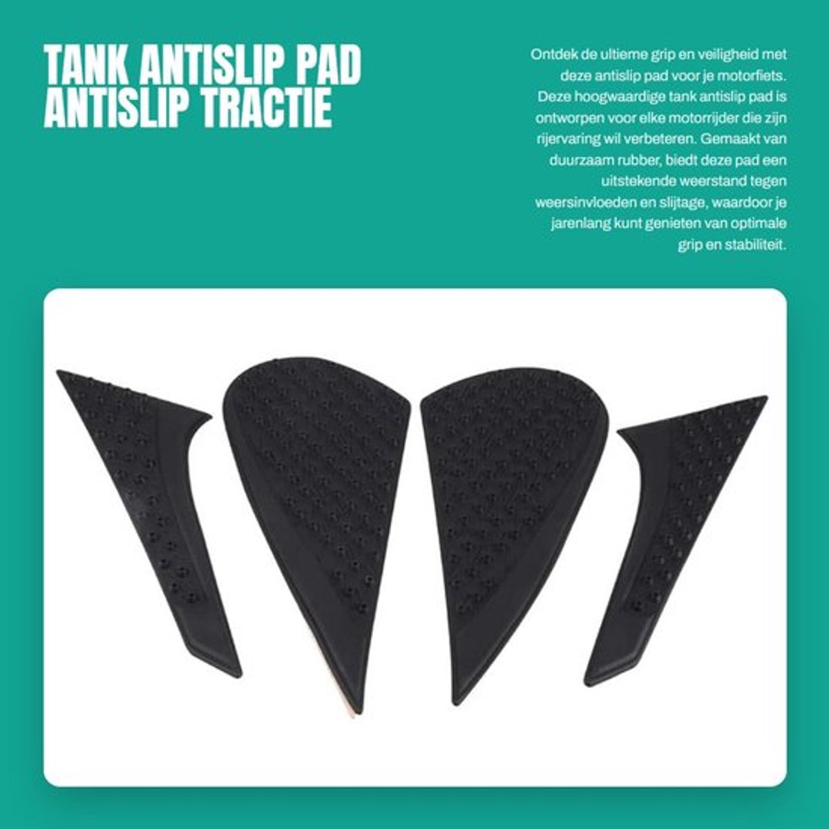 Antislip Pad - Antislip Tractie Pad - Tank Sticker voor Motorfiets - Rubber - Weerbestendig - Eenvoudige Installatie - Tractiepad