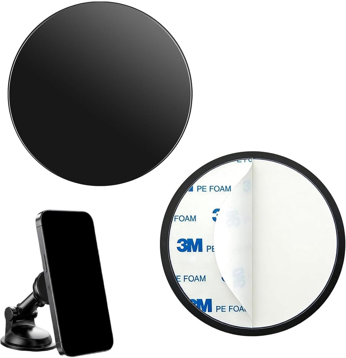 Zuignap basisplaat 80mm - sterk zelfklevend - voor dashboardhouder - ideale navigatieoplossing - ShopVlot
