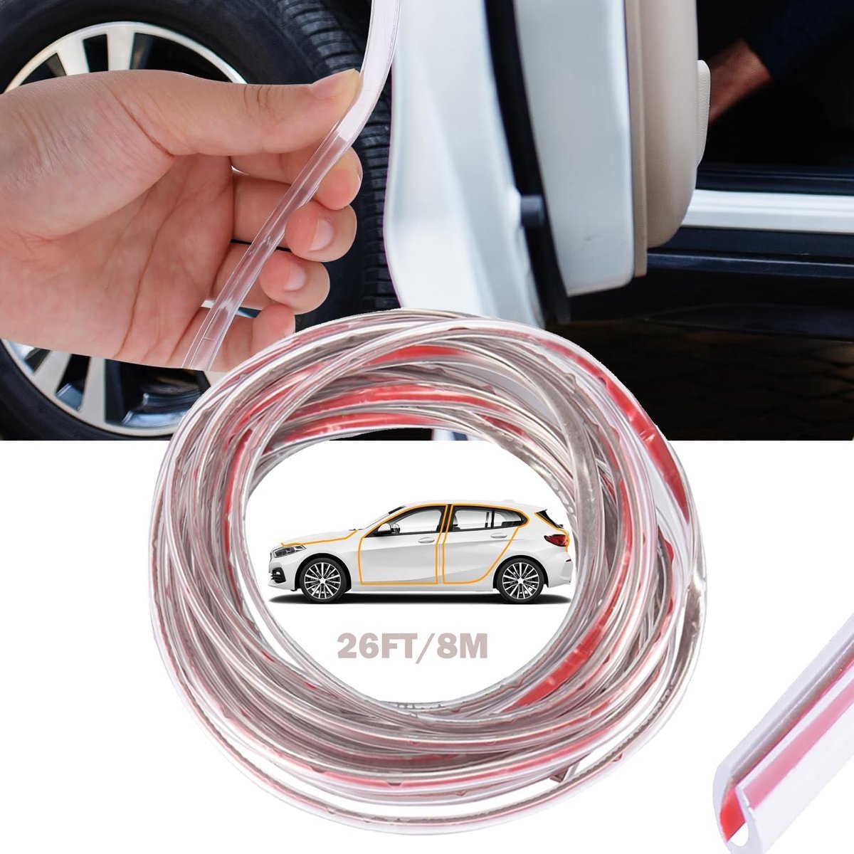 Auto Deurrand Bescherming - Transparant U Rubber Seal - Deurbescherming - Voorkom Schade aan Auto - ShopVlot