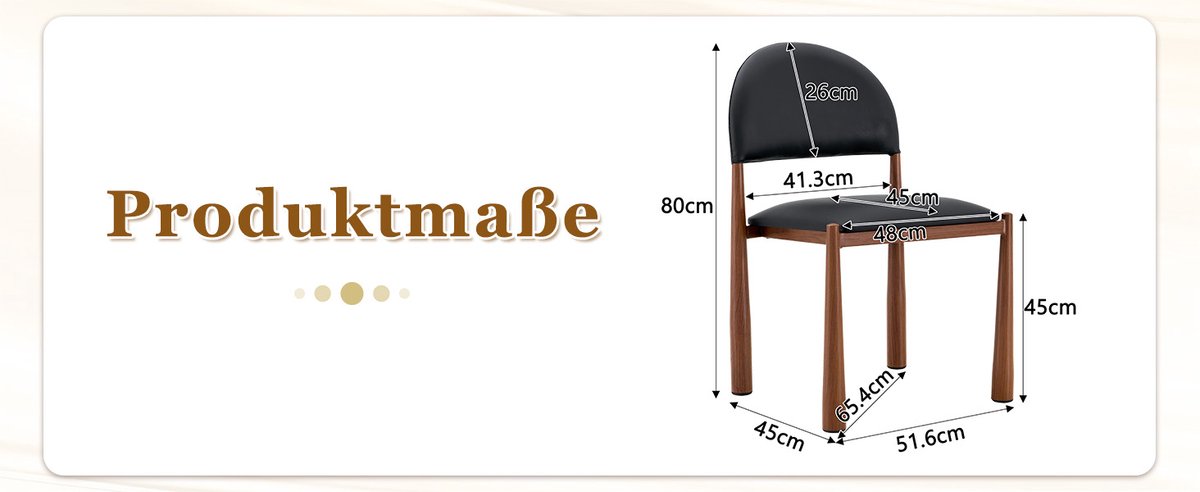 MODFU Eetkamerstoel - Set Van 2 - Half Ronde Rugleuning - Metaal - Zwart - 80 Cm