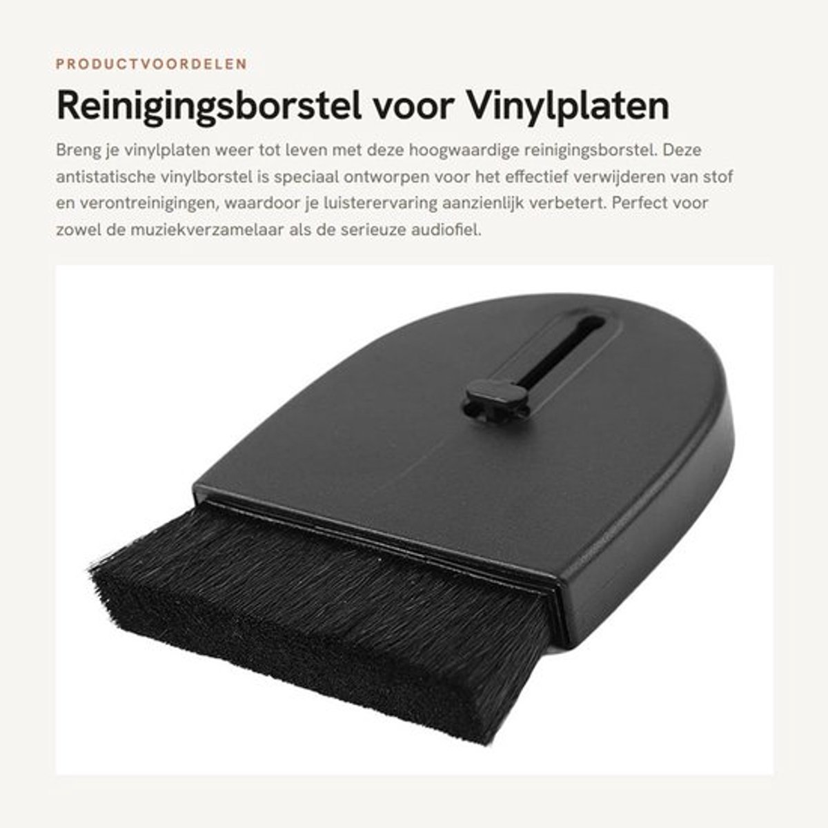 Vinylborstel Antistatisch - Platenborstel - Reinigingsborstel - Telescoophendel - Lichtgewicht - Verwijdert stof en verontreinigingen