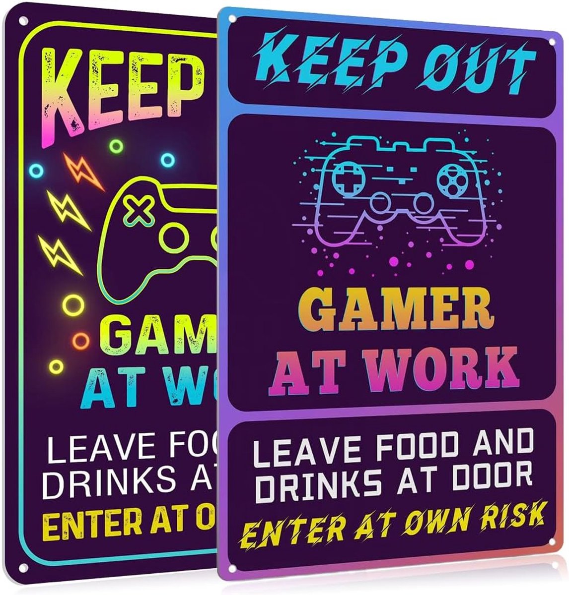 Neonbord gamer - 2 stuks - aluminium - voor speelhoeken - ShopVlot