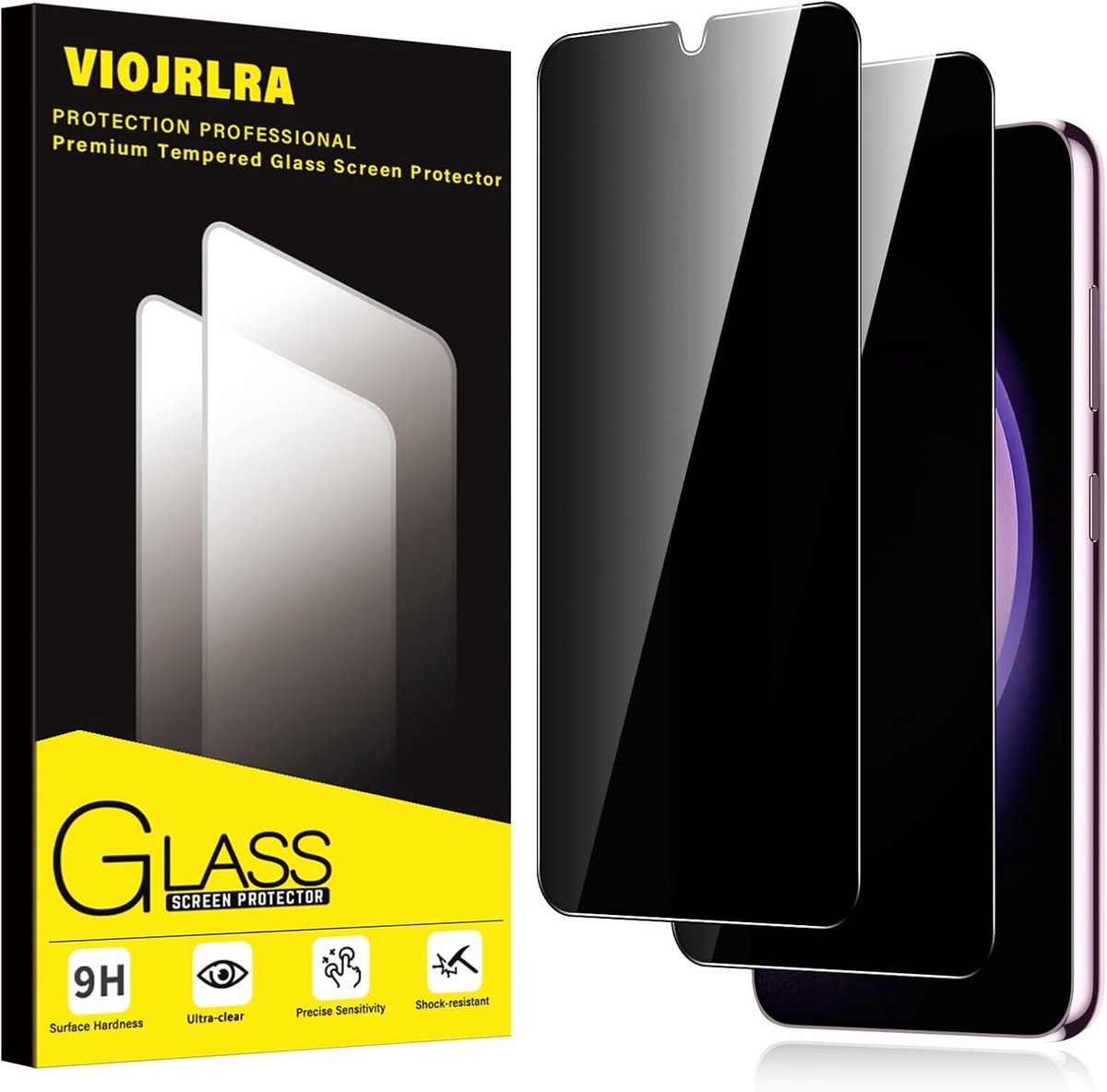 Mobiel gehard glas anti-spionage - 9H hardheid - privacybescherming - ShopVlot