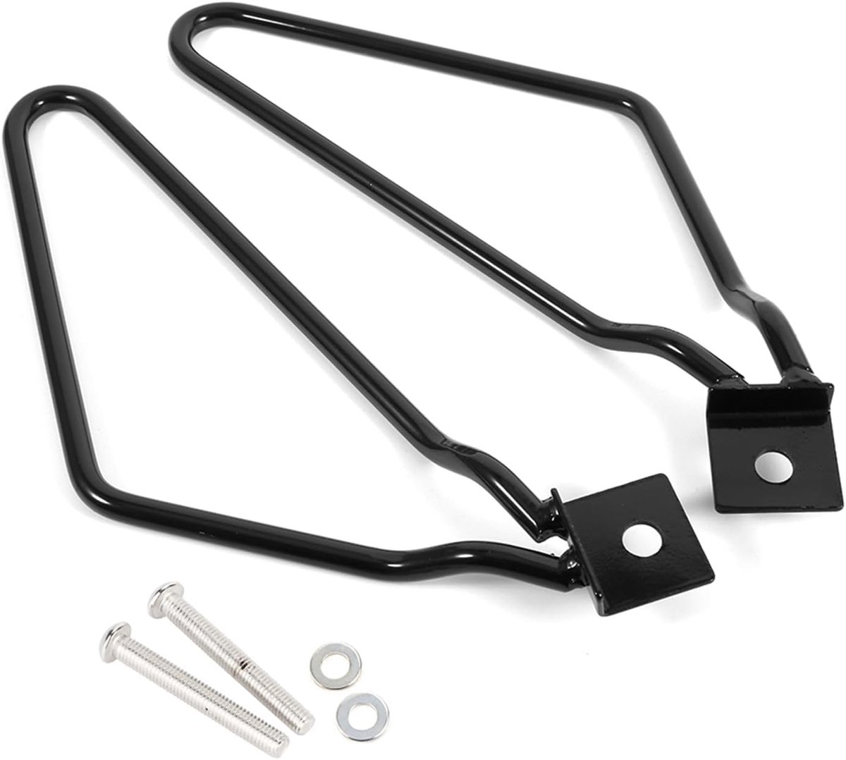 Motorcycle Saddle Bag Holders - 2 Pack - zwart ijzer chroom - veilige bevestiging van saddeltassen - ShopVlot