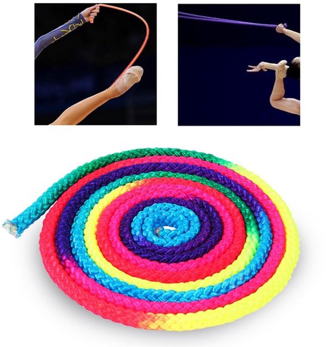 Gymnastiektouw Professionele Kwaliteit - Duurzaam Nylon - Geschikt voor Artistieke Gymnastiek - Aantrekkelijke Regenboogkleur - Herbruikbaar - Optimale Prestaties - Gymnastiekkoord