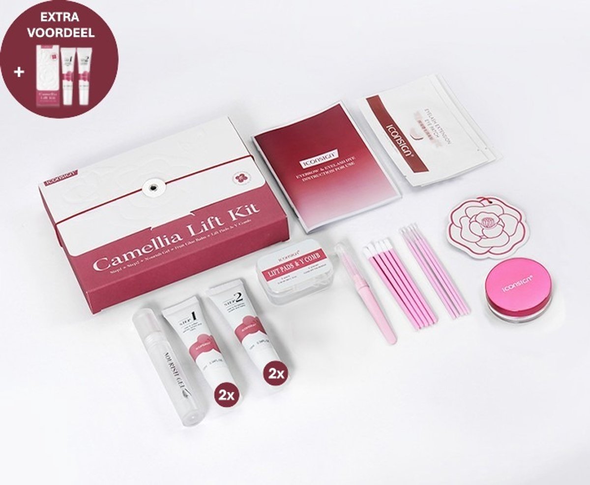 ICONSIGN® 2 in 1 Lash Lift Kit & Brow Lamination – Dubbele inhoud - Koreaanse Camellia Formule – Wimperserum - Wenkbrauw Serum - Wimperlifting Set - Make Up Lifting Set - Resultaat tot 90 Dagen – Vegan & Cruelty Free – Complete Set Met Handleiding
