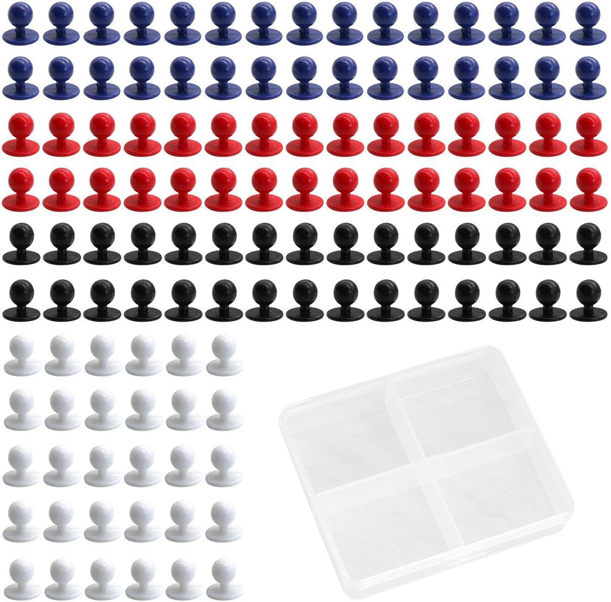 120 pieces cooking clothes buttons and 1 plastic storage box, plastic buttons, cooking clothes accessories, round - ShopVlot