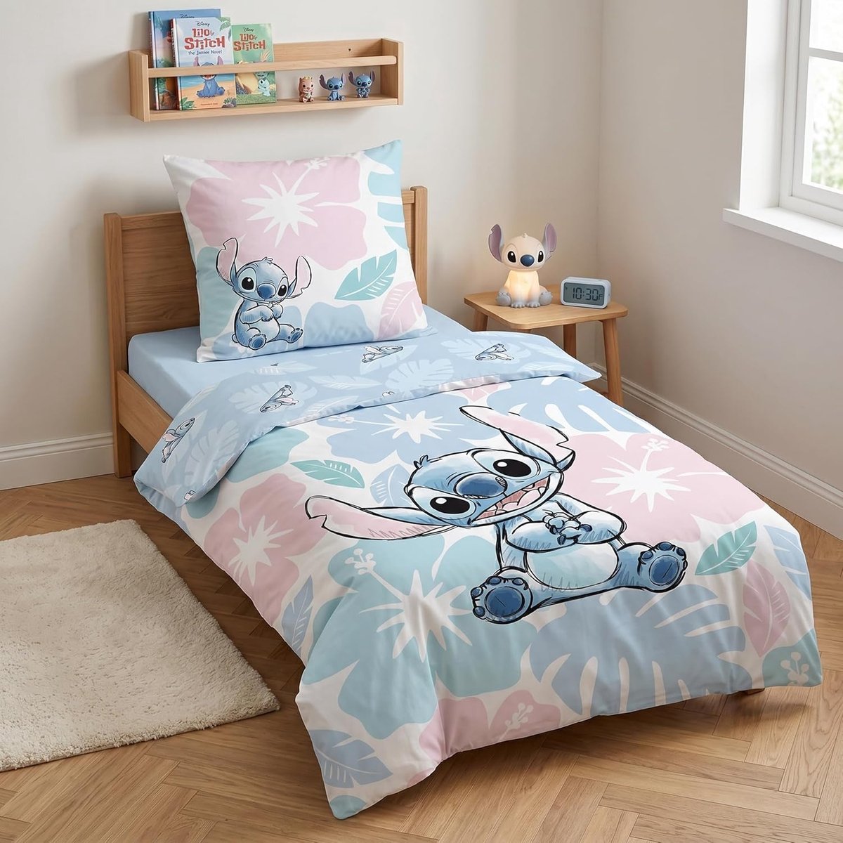 Aymax Stitch Flowers Reversible Bed Linen 135 x 200 cm + Pillowcase 80 x 80 cm, 52% Cotton, 48% Polyester - ShopVlot