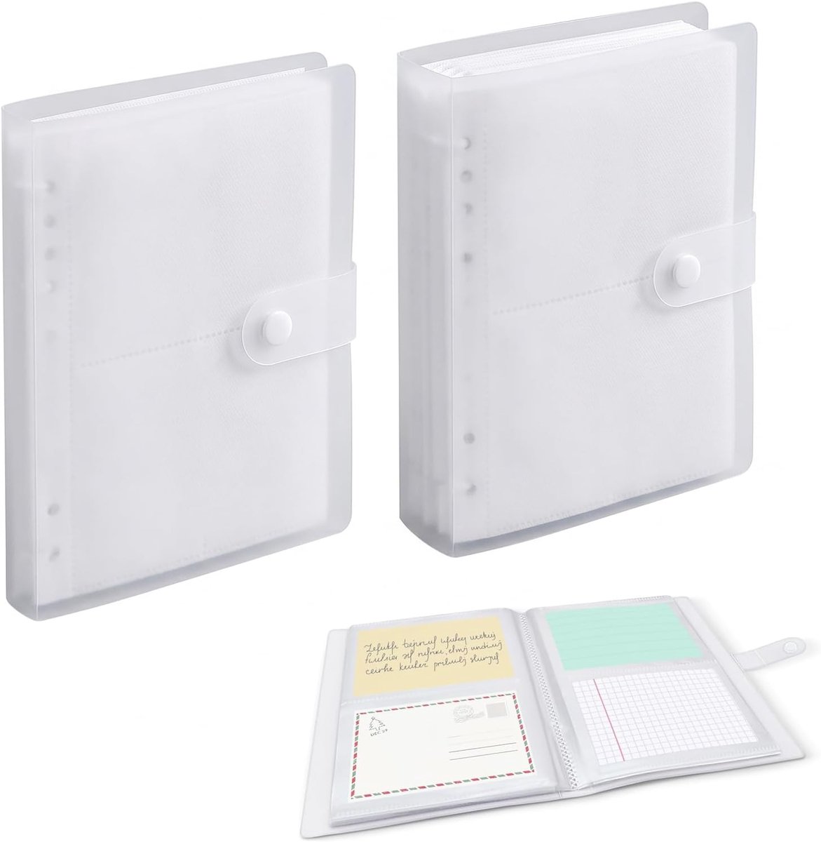 Set van 2 kleine fotoalbums, 7,6 cm, 56 en 120 vakken, fotoalbum, transparant, voor bruiloft en familie - ShopVlot