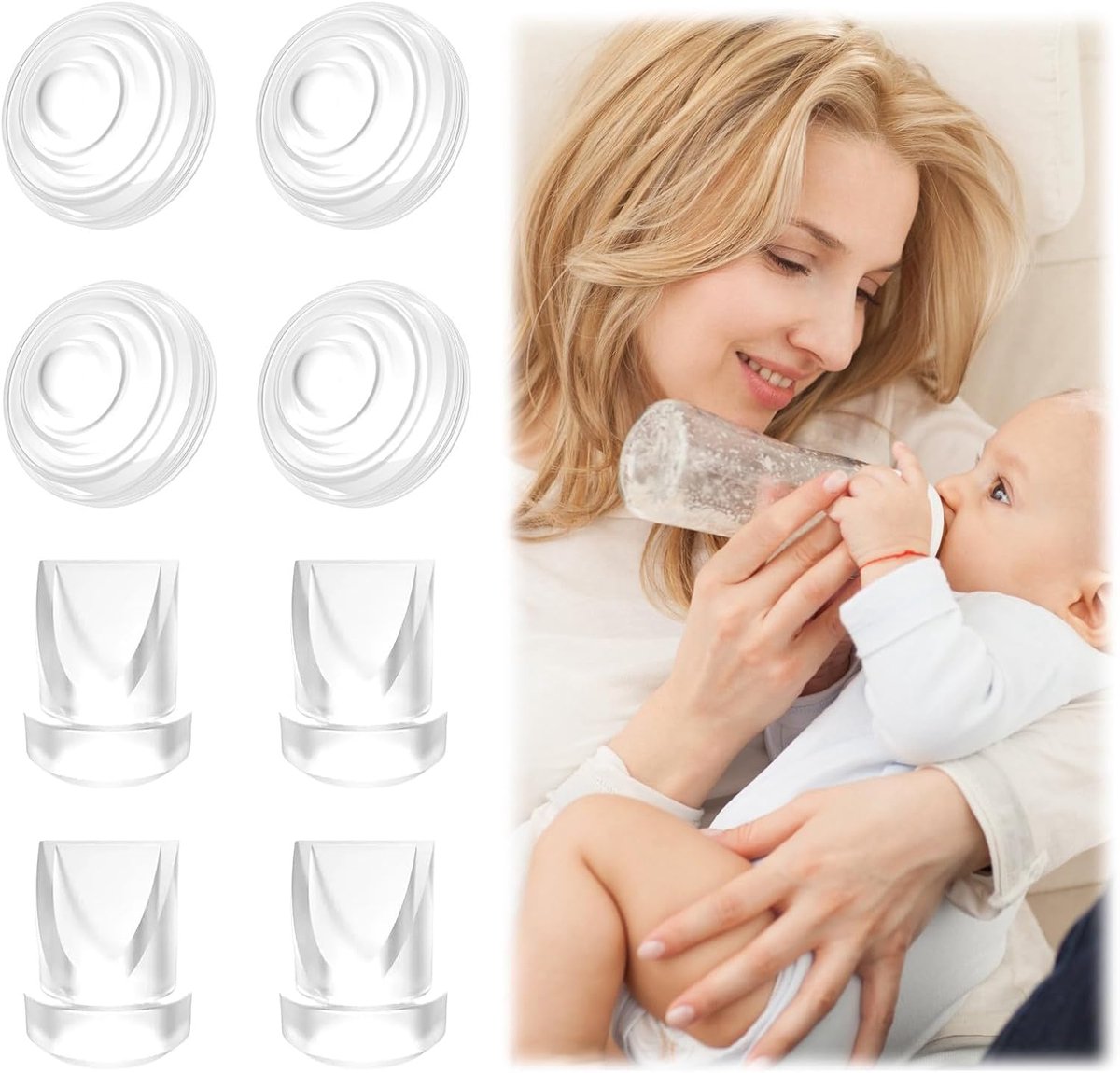 Pack of 8 M5 Breast Pump Replacement Accessories M5 Duck Bill Valves and M5 Silicone Membrane Portable Breast Pump - ShopVlot