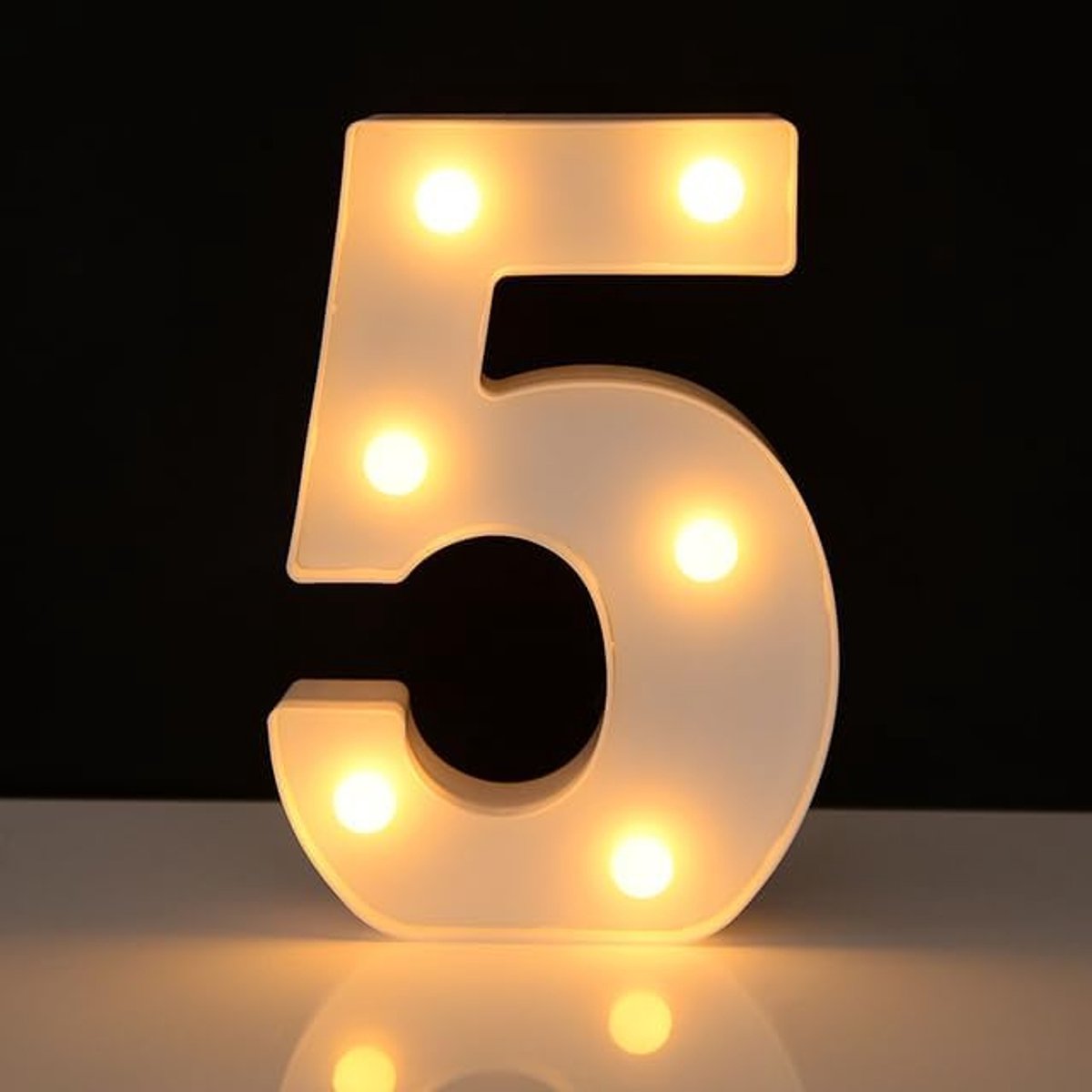 Luminous Digit 5-22 cm - White - LED - ShopVlot