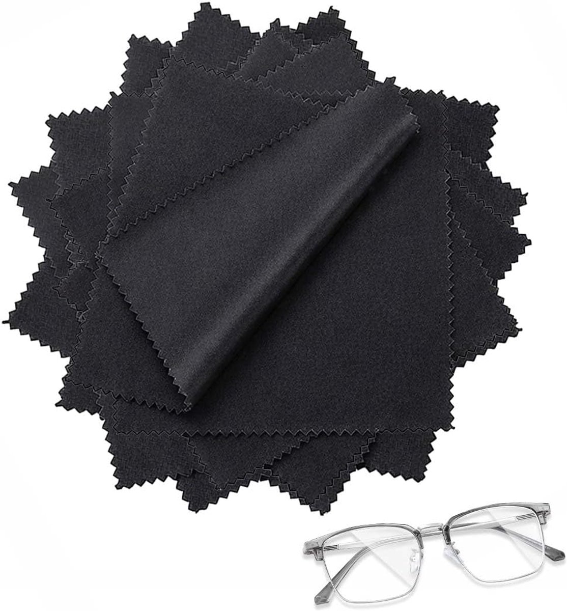 16 stuks brillenpoetsdoeken, ultravuilafstotende microvezeldoeken, kunstlederen polijstdoek, voor brillen - ShopVlot