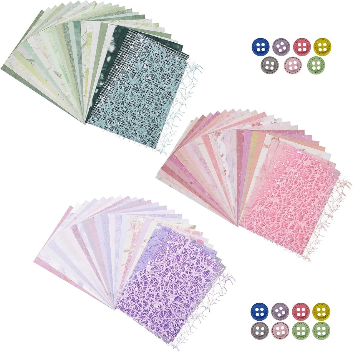 93 Stuks Gestructureerd Scrapbookpapier 14 x 10 cm voor Kaarten Maken, Journaling en Scrapbooking Benodigdheden