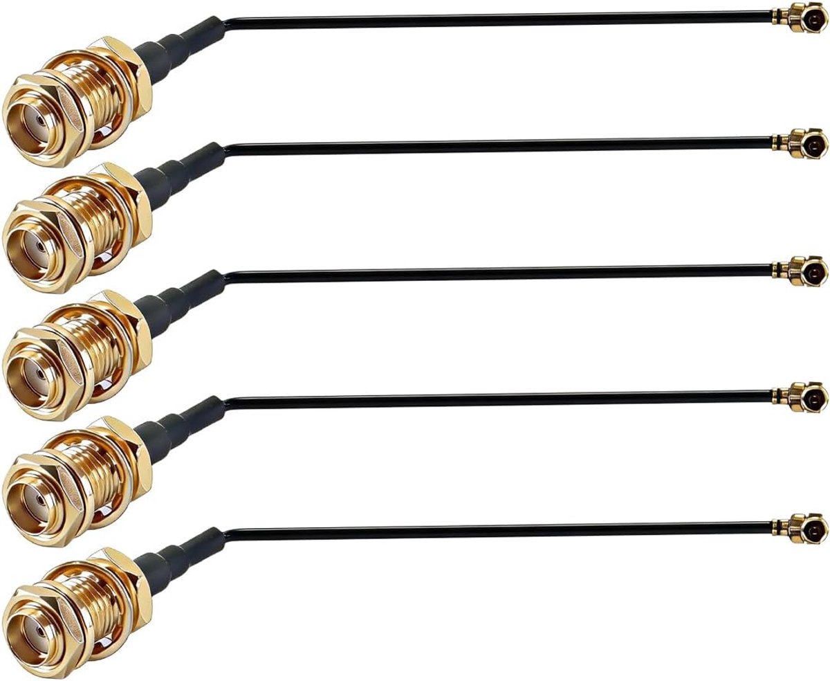 Pigtail antenne SMA naar IPEX1 - Coaxiale kabel 15 cm - Pack van 5 - Voor stabiele signaaloverdracht - ShopVlot