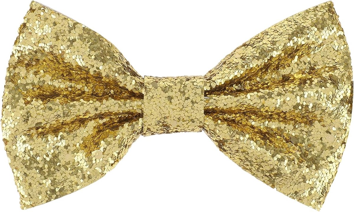 Verstelbare Glitter Strikdas voor Bruiloften en Feestjes - Shiny Party Accessoire in Goud