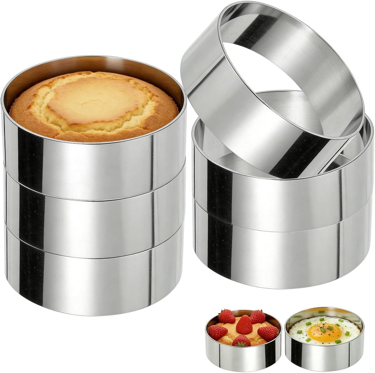 Dessertringen 10 cm - roestvrij staal - naadloze uitvoering - perfecte presentatie - ShopVlot