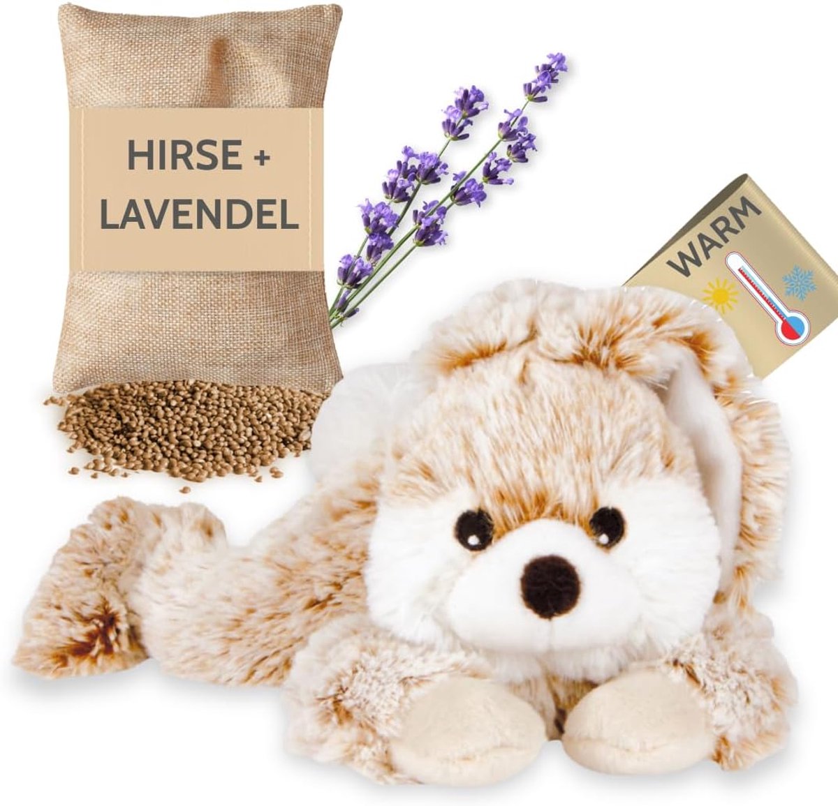 Knuffeldier warmteknuffel - Pluche konijn - Wasbare hoes - Ideaal voor ontspanning - ShopVlot