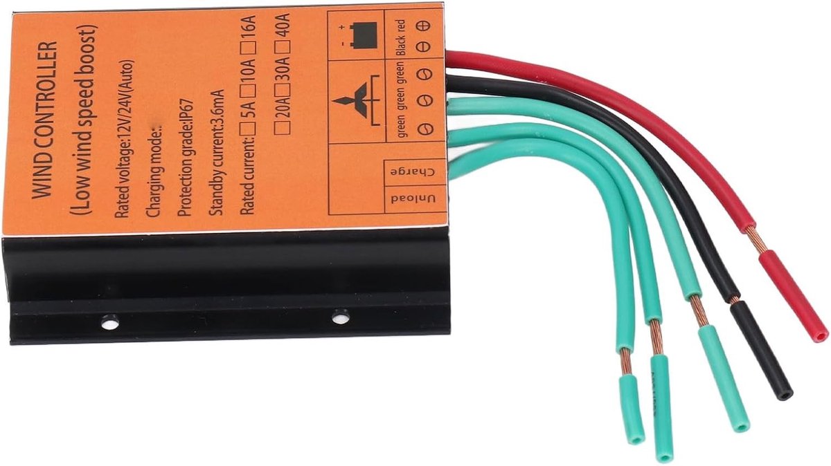 Windturbine Generator Controller voor 12V en 24V Systemen - 40A 300W tot 1000W MPPT Boost Voltage, Aluminium Behuizing voor Duurzame Energieoplossingen
