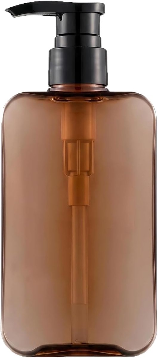 Zeepdispenser 300ml - Amber vierkant - Acryl met zwarte pomp - Modern voor keuken en badkamer - ShopVlot