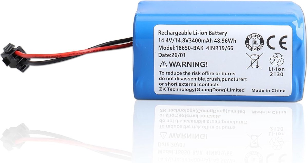 Batterij 3400 mAh - Li-Ion - 14,4 V - Geschikt voor diverse stofzuigers - ShopVlot