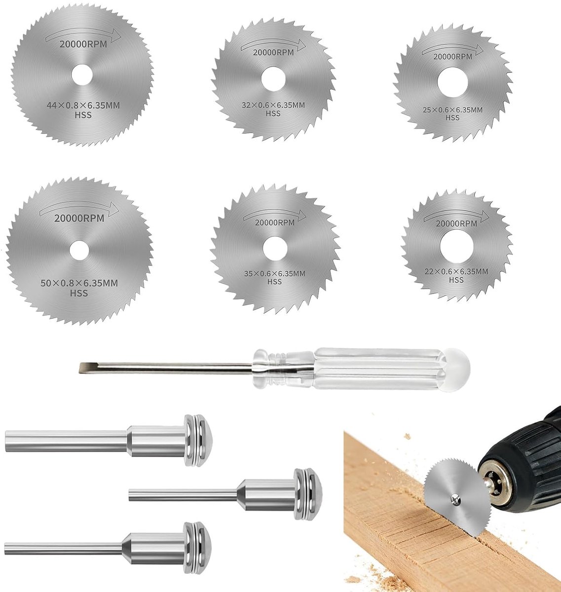 Mini cirkelzaagbladen set 10 stuks - HSS - veelzijdige compatibiliteit - ideaal voor hout en metaal - ShopVlot
