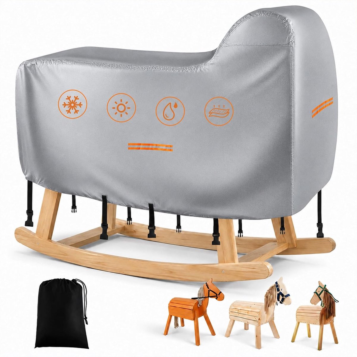 Afdekking voor houten paard - 420D Oxford - waterdicht - optimale bescherming tegen weer en wind - ShopVlot
