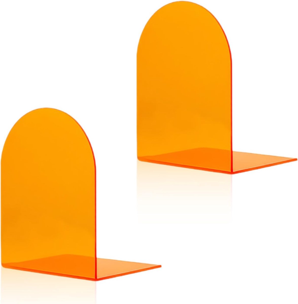 Decoratieve Boekensteunen van Acryl voor Planken - Boekenorganizer en Boekhouder in Oranje, Ideaal voor Thuis en Kantoor