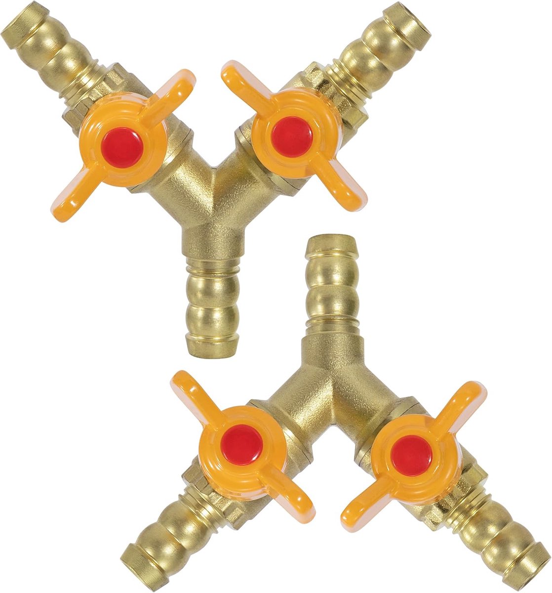 Drieweg Slangklep 11,5 mm - Messing - Y-vorm - Voor water en olie - ShopVlot