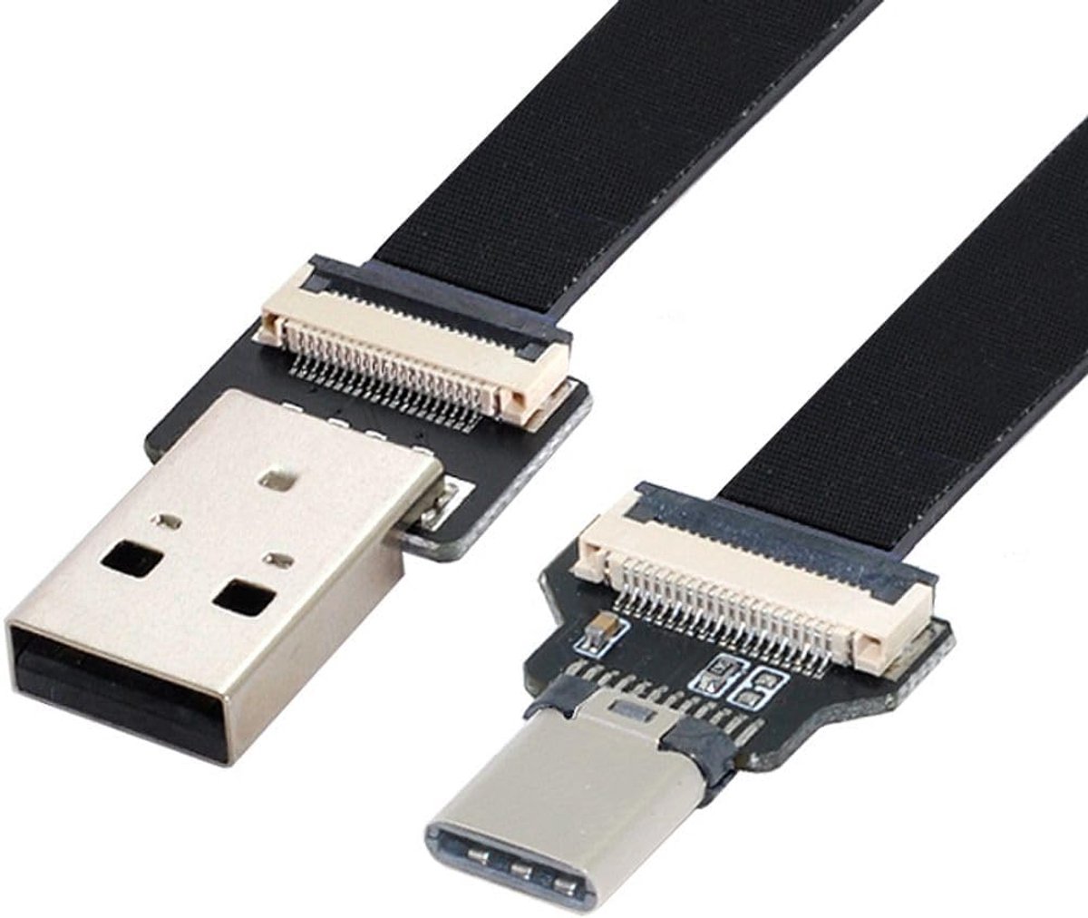 USB 2.0 Type-A naar Type-C kabel 200cm - plat en soepel - voor FPV en telefoon - ShopVlot