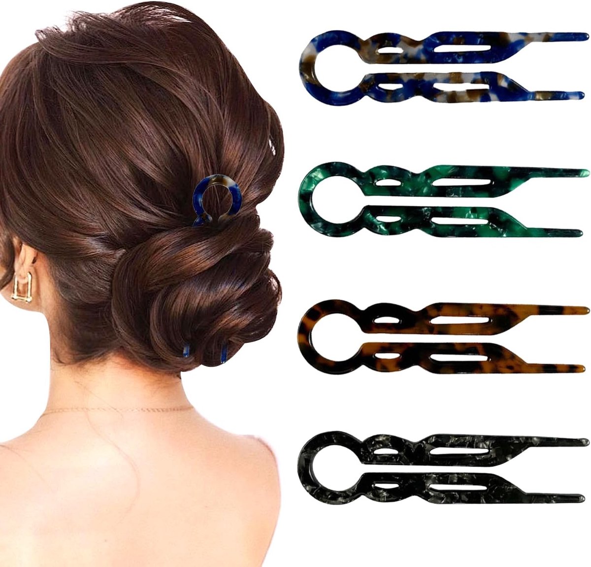 Haarspelden U-vorm 4 Stuks - Metalen Haaraccessoires - Voor Elegante Updo's - Ideaal voor Bruiloften - ShopVlot