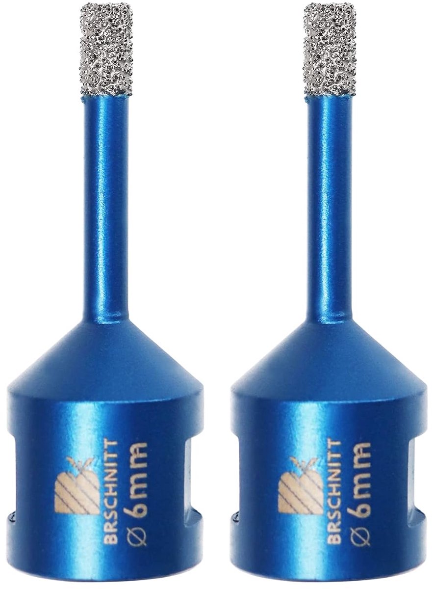 Diamantboor 6 mm - 2 Stuks Gebrande Diamantboor - M14 Draad - Voor Porseleinen Tegels - ShopVlot