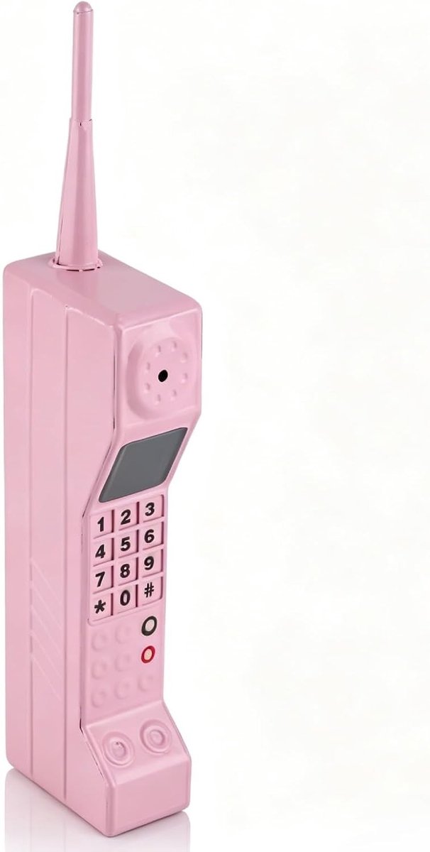 Ouderwetse Baksteen Mobiele Telefoon Ornament voor Fotografie, Decoratie en Verzamelobjecten - Roze Retro Stijl