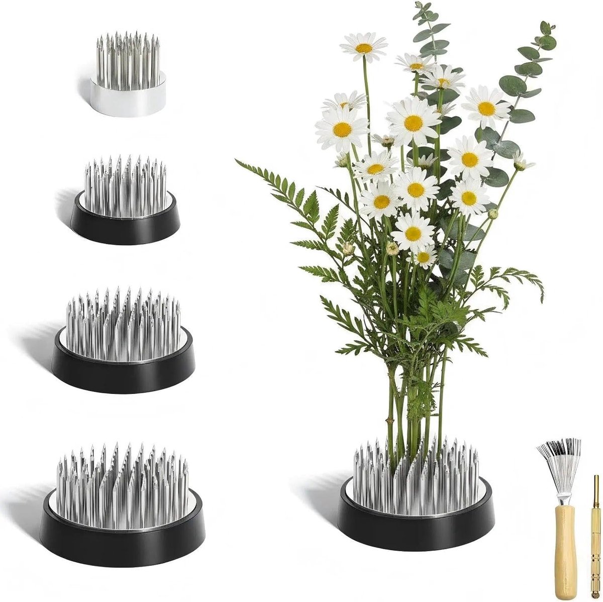 Ikebana egel bloemenkikker D23/D34/D40/D46 - roestvrij staal - antislip - voor vazen en bloemen - ShopVlot