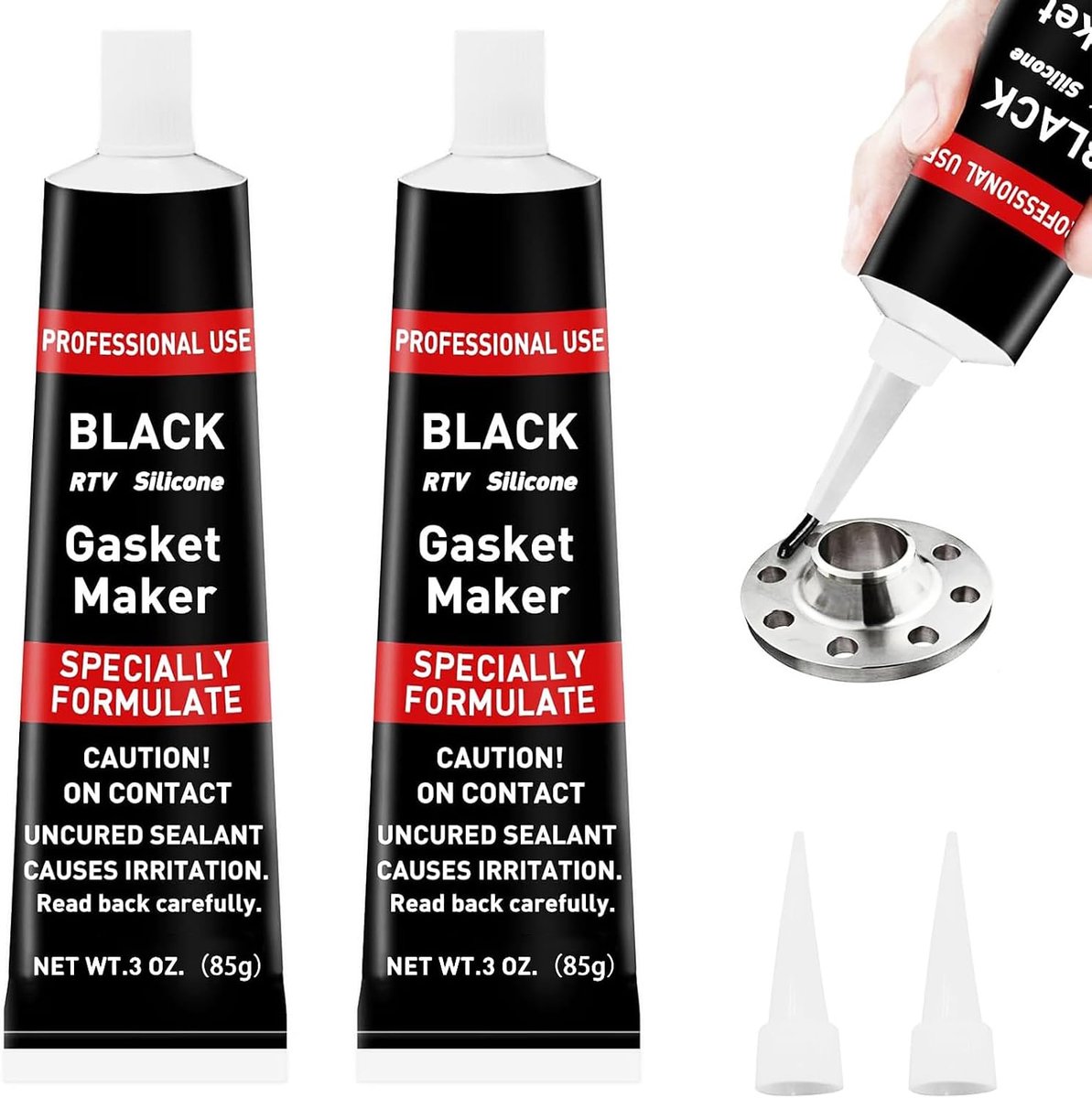 Motorlijm 2 x 50 ml - hittebestendige motorafdichting - zwarte motorreparatielijm - ideaal voor motorreparatie - ShopVlot