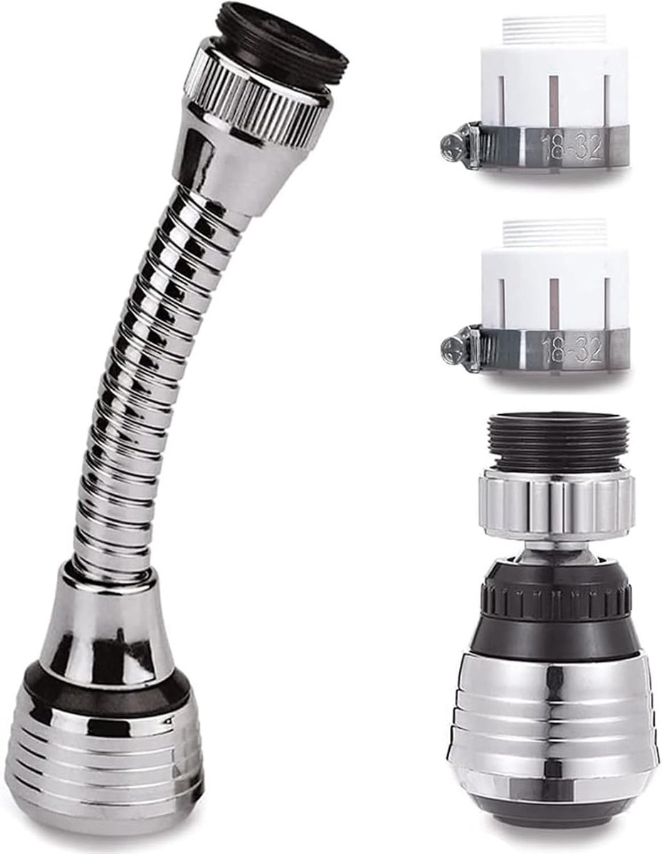 Keukenkraan met draaibare aerator - 360 graden verstelbaar - waterbesparend - eenvoudig te installeren - ShopVlot