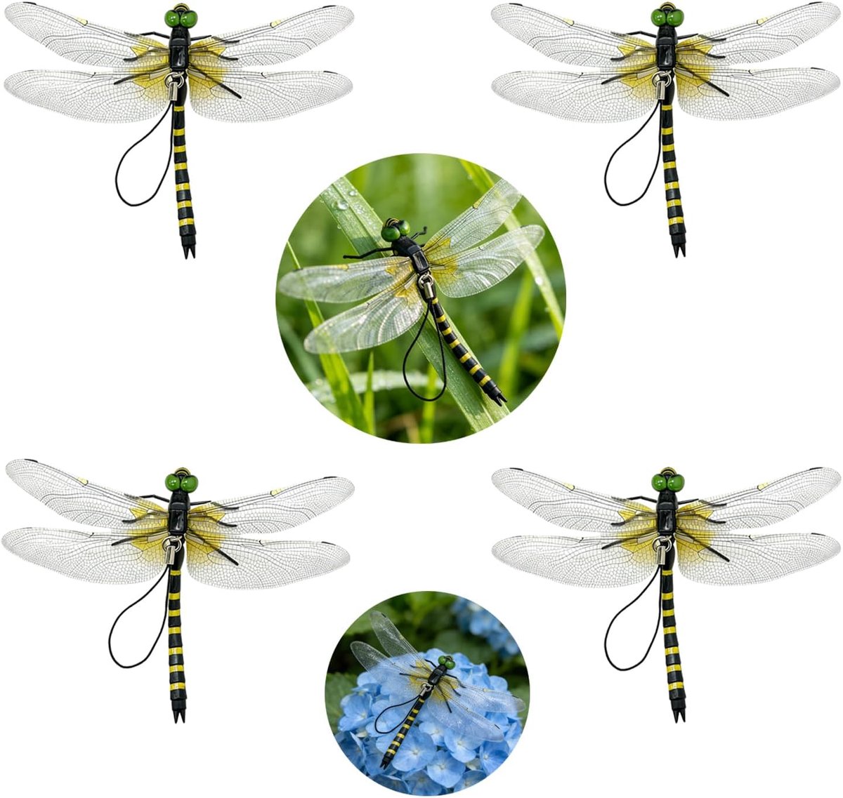 3D Libellen Clips - Realistisch Design - Weersbestendige Tuindecoratie - Charmante Accent voor Hoed of Tent - ShopVlot