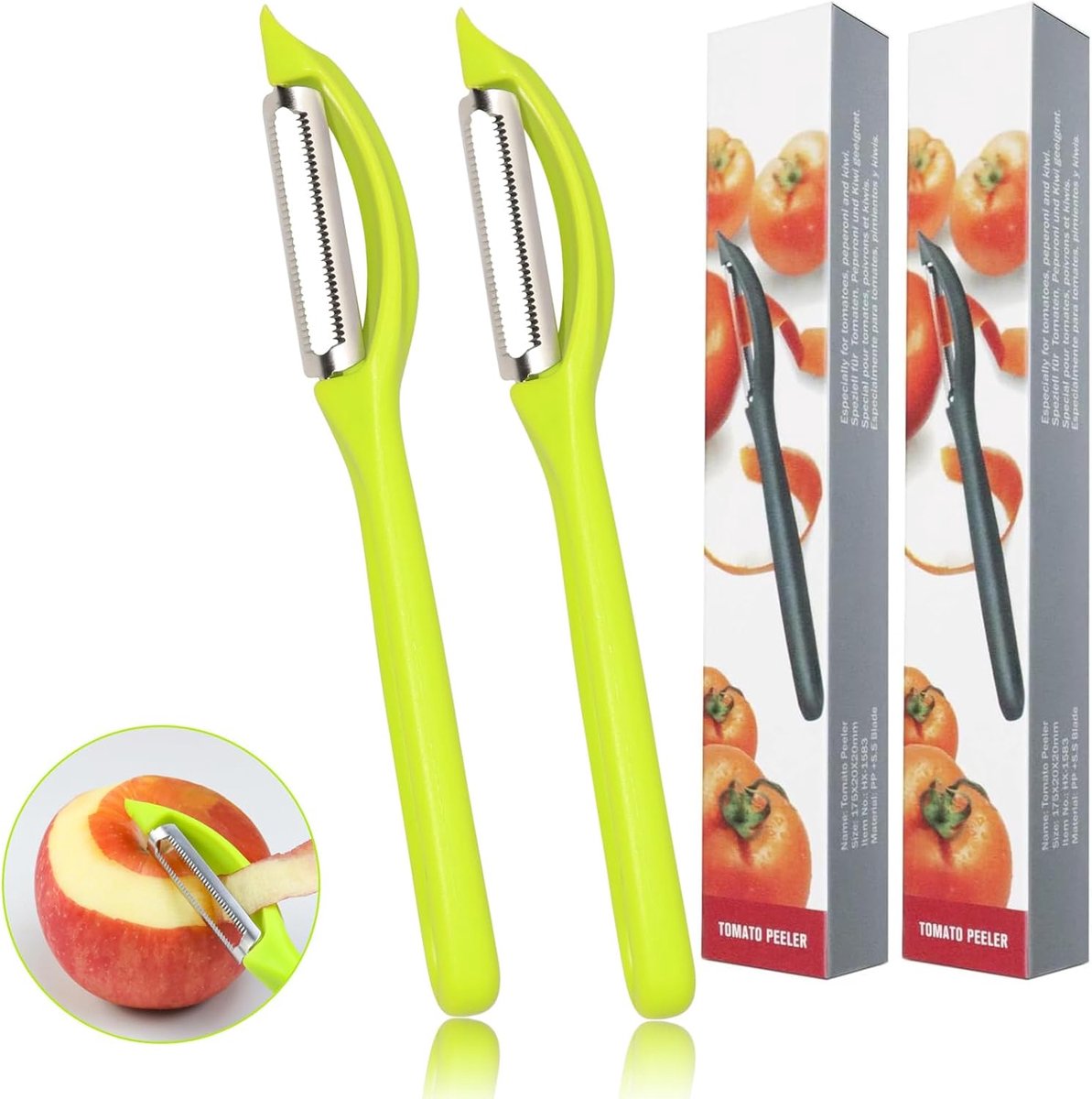 Aardappelmes 2 Stuks - RVS Schilmes - Ergonomisch Handvat - Ideaal voor Fruit en Groenten - ShopVlot